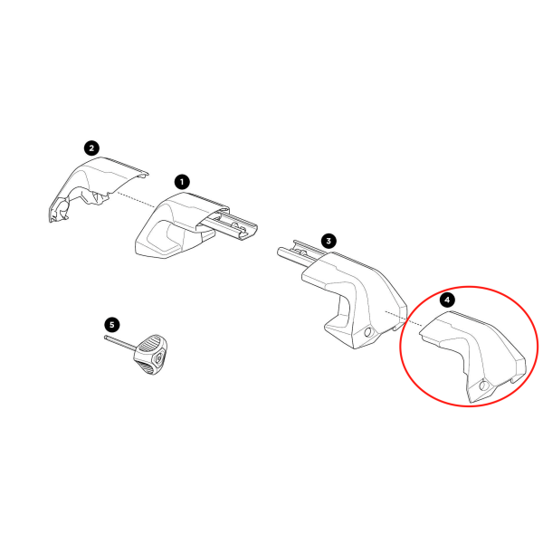 Thule Front Cover Right Thule Edge Clamp rechte Kappe als Ersatzteil