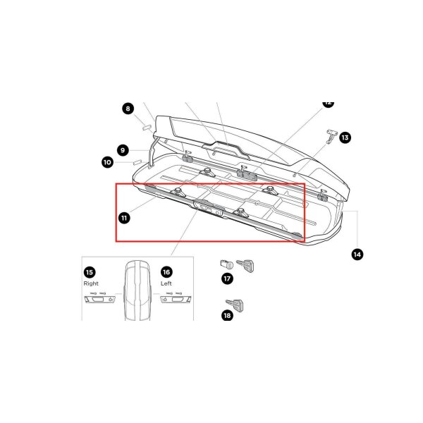 Thule Lockbar 1600 mm Right Schließleiste rechts für die Dachbox Motion XT XL
