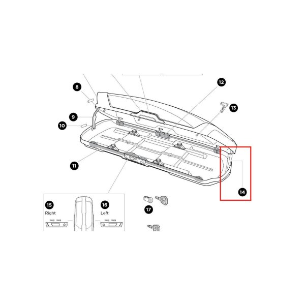 Thule LidLifter Kit ML 120 ein Deckel-Dämpfer für Thule Dachboxen