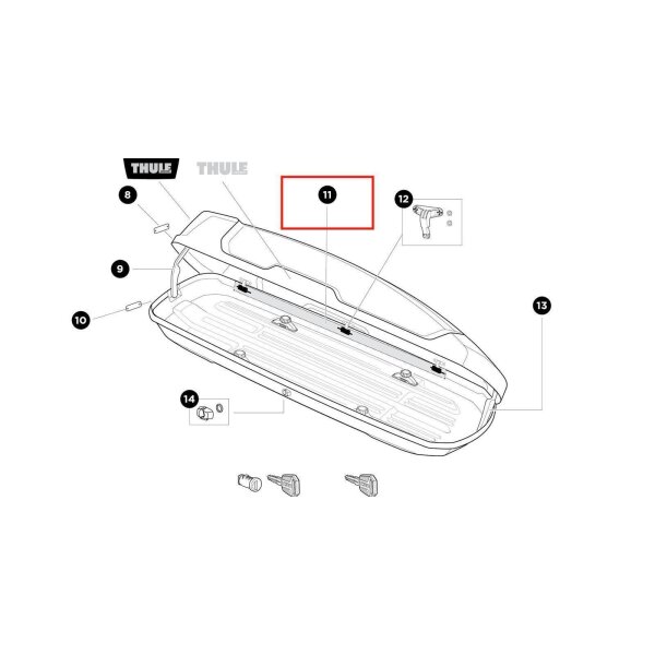 Thule Lockbar 1640 mm Schließleiste für die Dachbox Force XT XL
