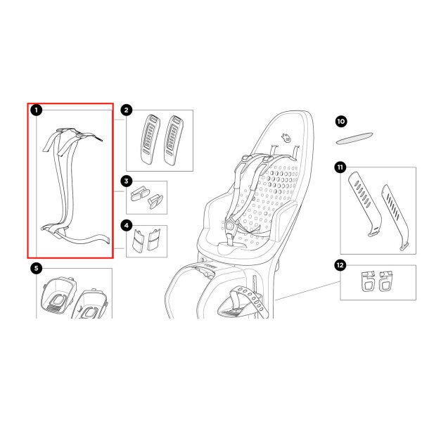 Thule Harness Gurtwerk als Ersatzteil für den Yepp 2 Maxi Fahrradsitz für Kinder