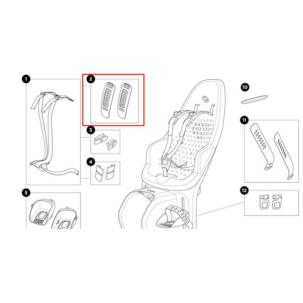 Thule Cushion Pads Polsterung für die Gurte des Yepp 2 Maxi Fahrradkindersitz
