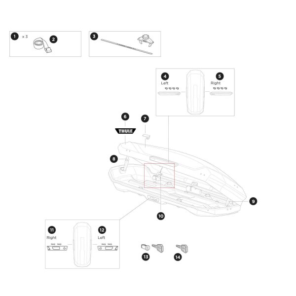 Thule Wire Brace Sport Ersatzteil für die Motion 3 Sport Dachbox